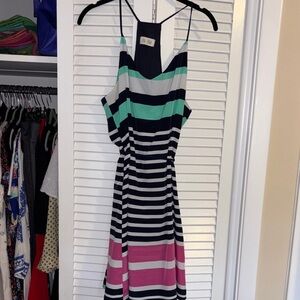 Stylish Strapless Striped Dress